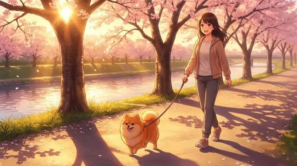 散歩は気温が安定した時間帯に行く